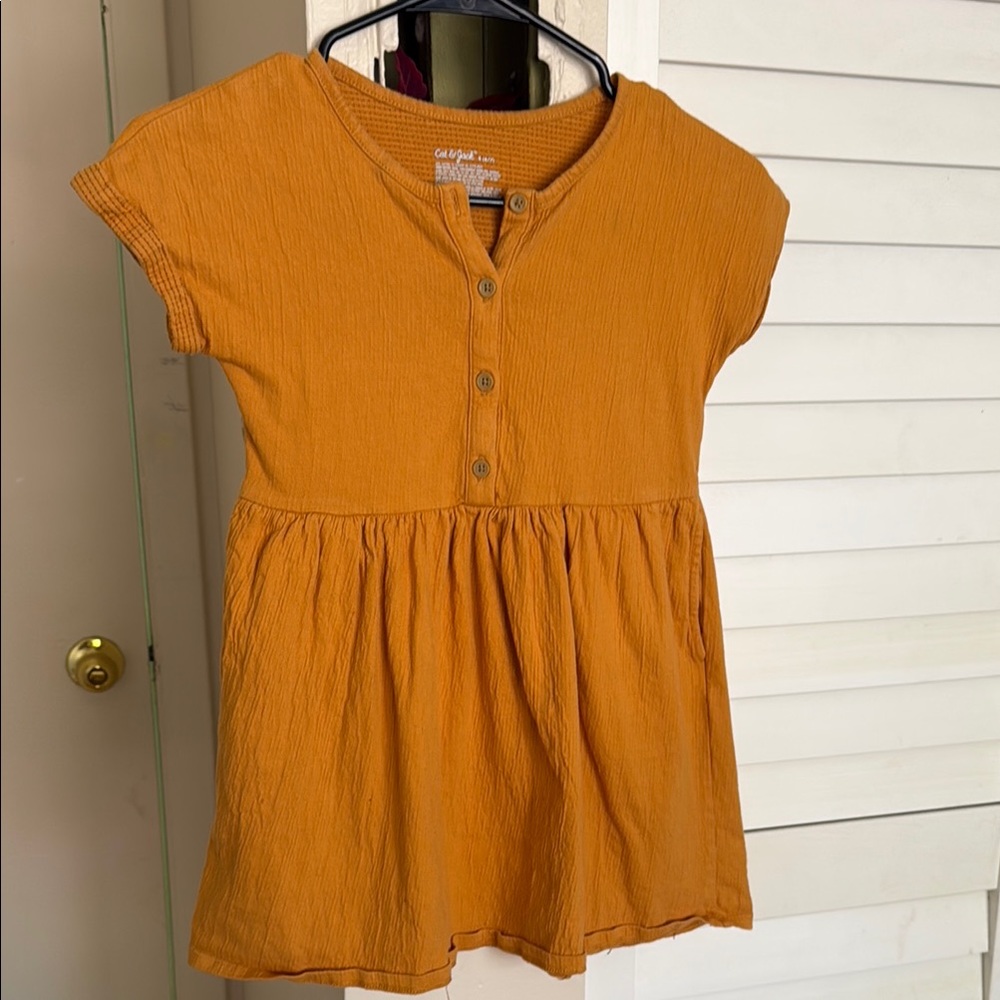 Cat & Jack Orange Ruffled Buttoned Sundress